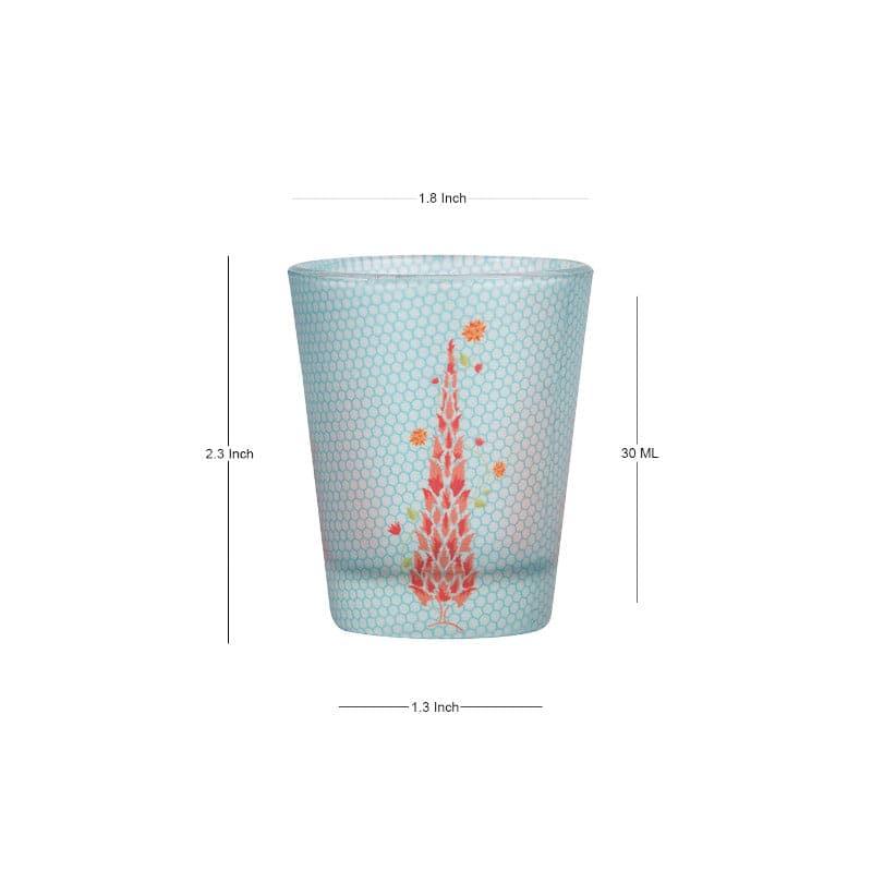 Shot Glass - Tree Of Fire Frosted Shot Glass (30 ml) - Set Of Four