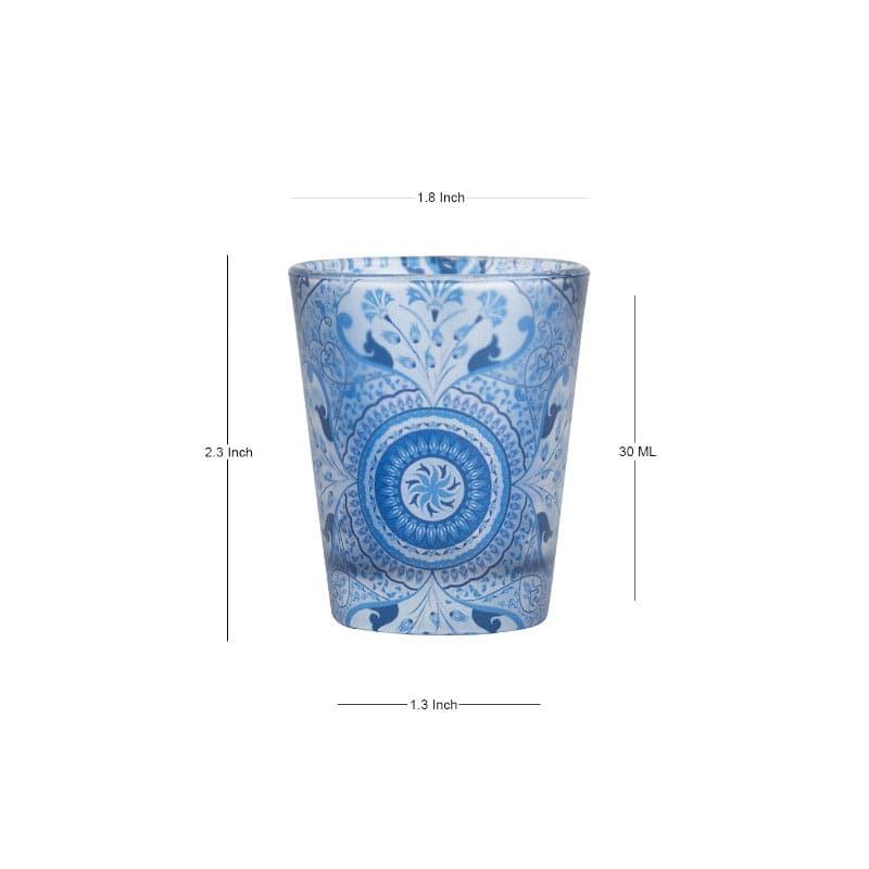 Shot Glass - Turkish Tale Frosted Shot Glass (Blue) (30 ml) - Set Of Four