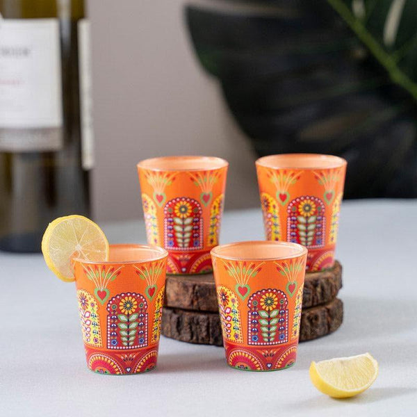 Shot Glass - Vibrant Jharokha Shot Glass (30 ml) - Set Of Four