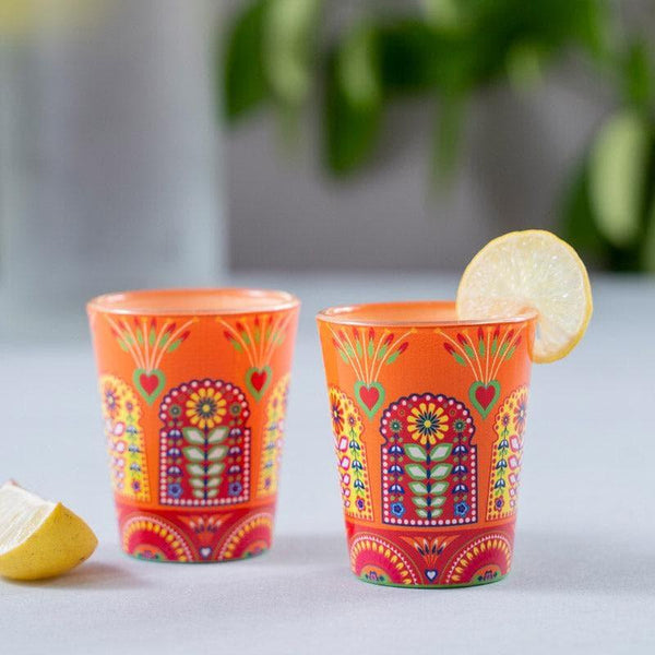 Shot Glass - Vibrant Jharokha Shot Glass (30 ml) - Set Of Two