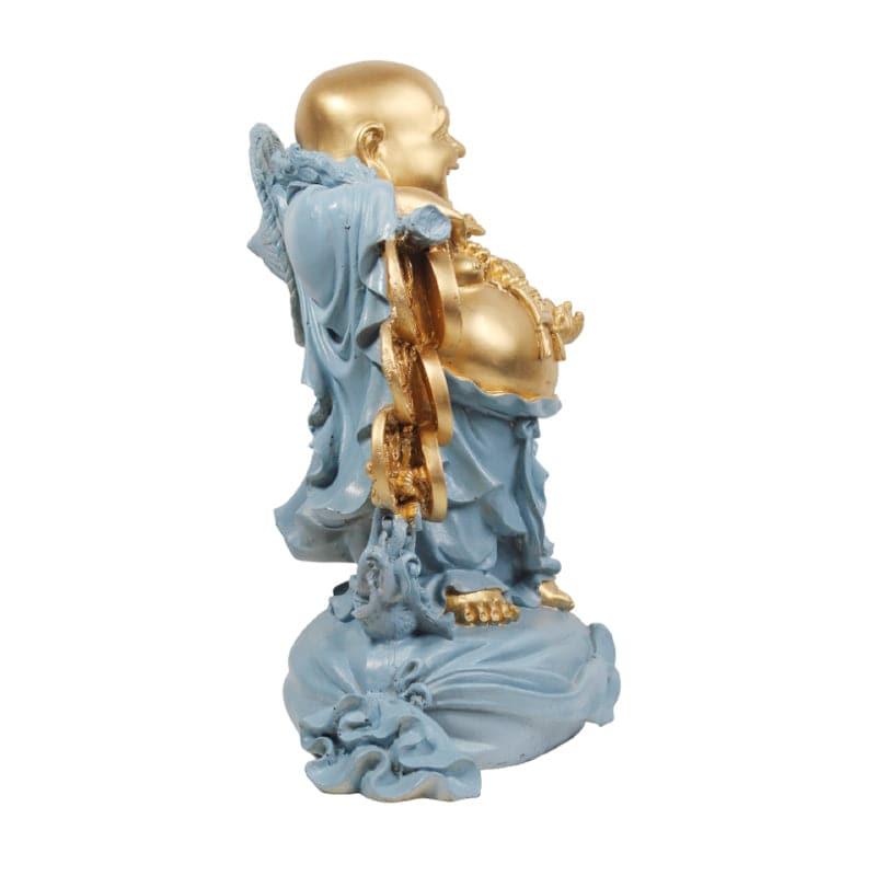 Showpieces - Abundance Mantra Laughing Buddha - Blue