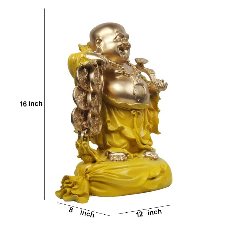 Buy Abundance Mantra Laughing Buddha - Yellow Showpiece from Vaaree