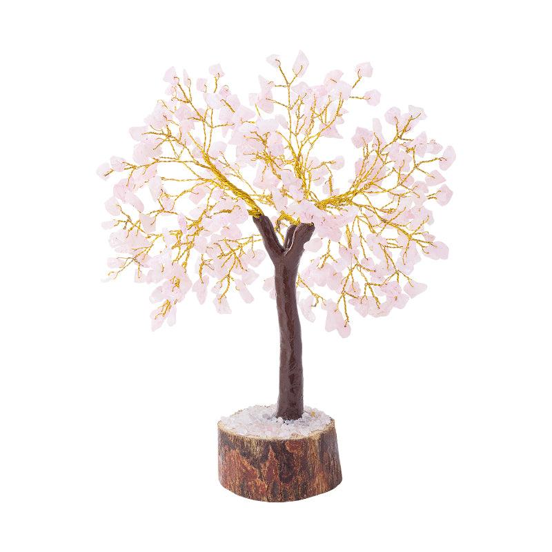 Showpieces - Agate Wish Tree Handcrafted Showpiece - Light Pink