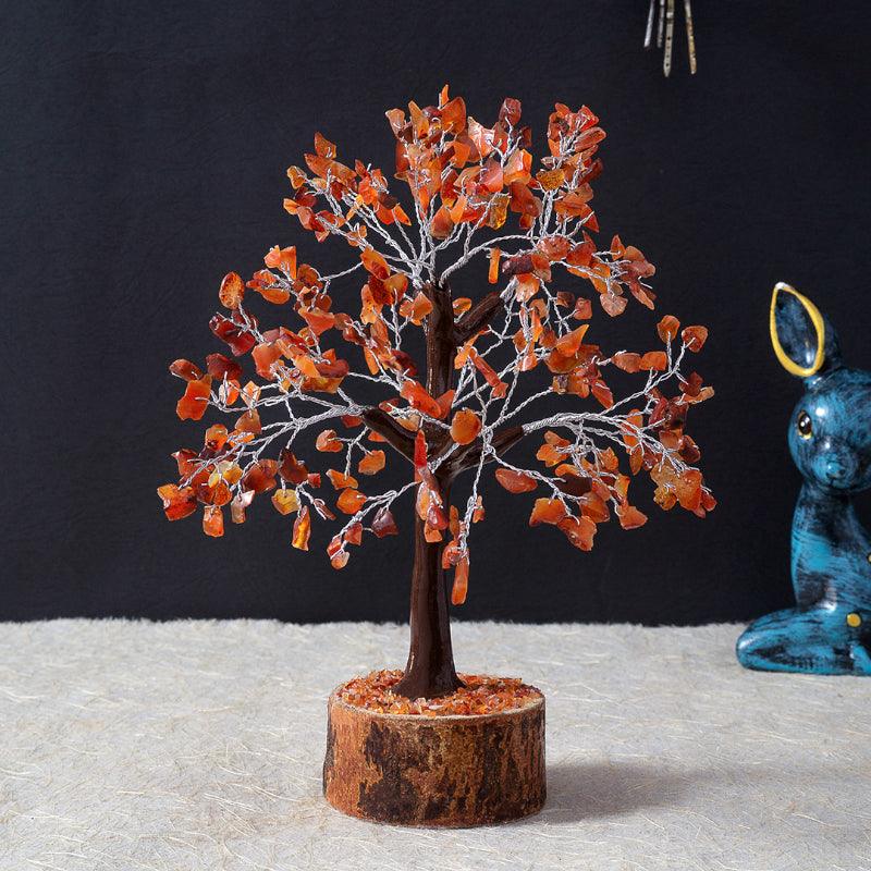 Buy Agate Wish Tree Handcrafted Showpiece - Orange Showpieces from Vaaree