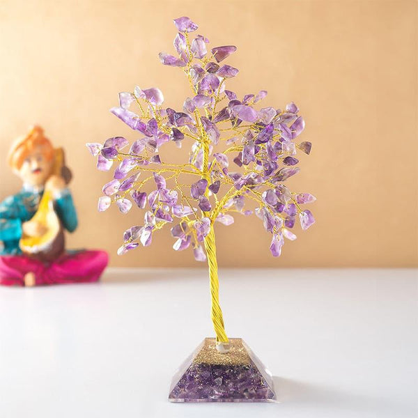 Showpieces - Agate Wish Tree Showpiece - Purple