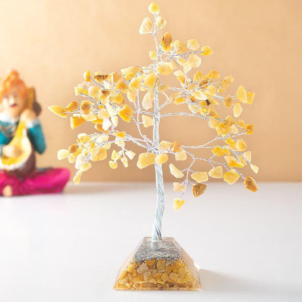 Showpieces - Agate Wish Tree Showpiece - Yellow
