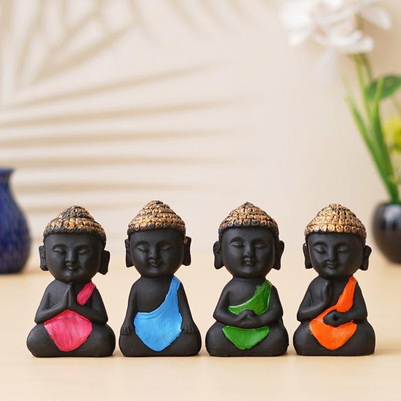 Buy Baby Buddha Monk Showpiece - Set Of Four Showpieces from Vaaree