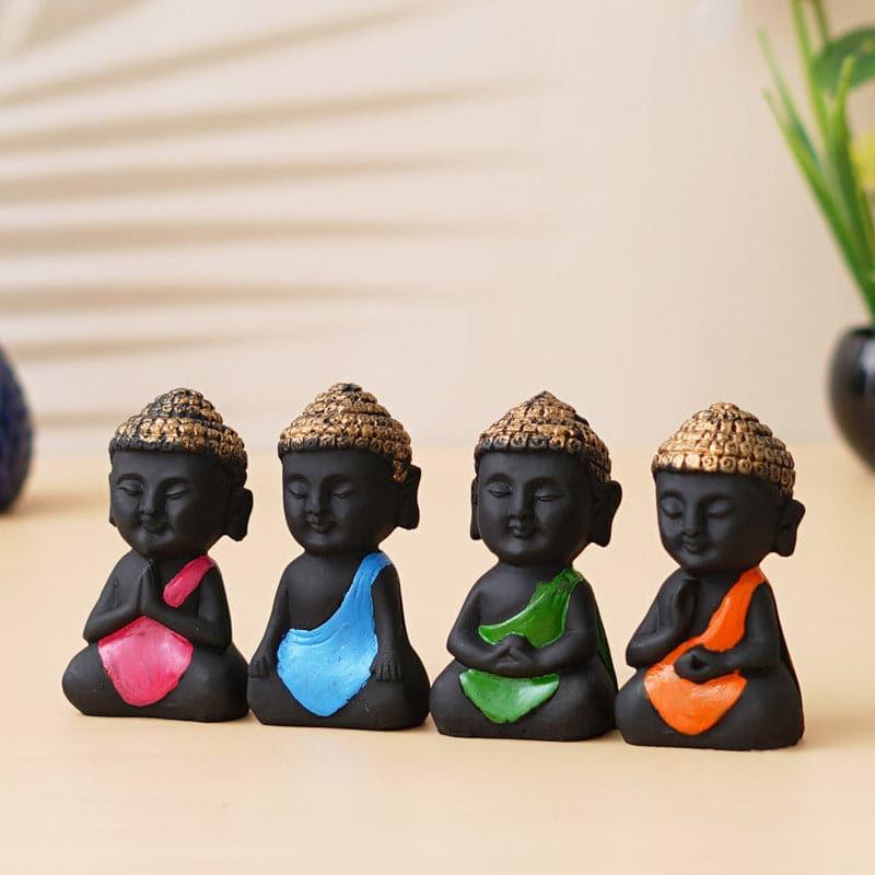 Buy Baby Buddha Monk Showpiece - Set Of Four Showpieces from Vaaree