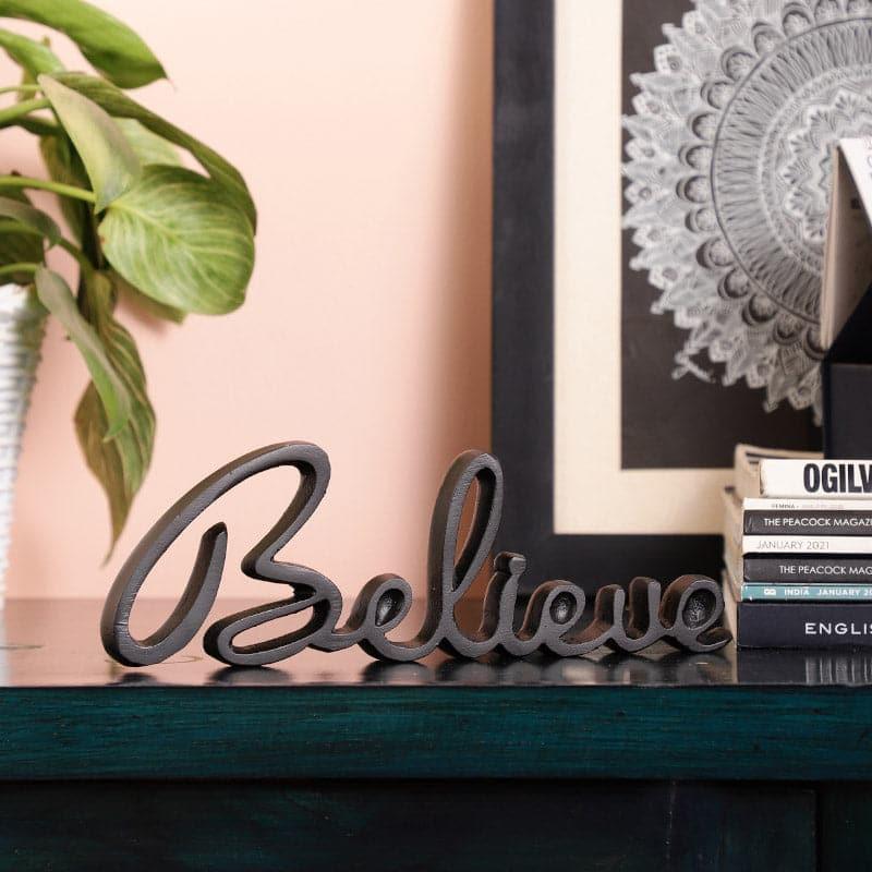 Buy Believe Loop Typography Showpiece - Black Showpieces from Vaaree