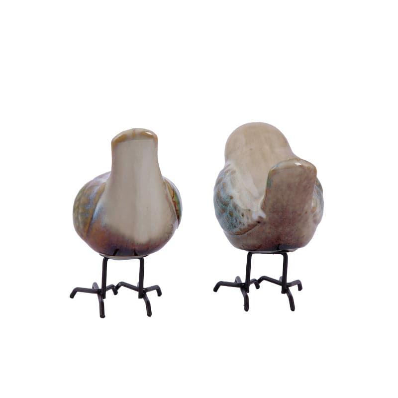 Buy Showpieces - Bird Barn Ceramic Showpiece (Grey) - Set Of Two at Vaaree online
