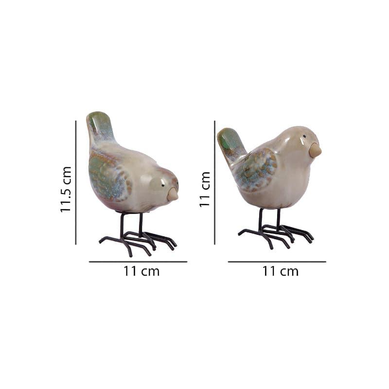 Buy Showpieces - Bird Barn Ceramic Showpiece (Grey) - Set Of Two at Vaaree online