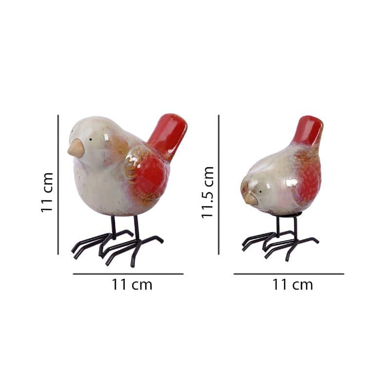 Buy Showpieces - Bird Barn Ceramic Showpiece (Red) - Set Of Two at Vaaree online