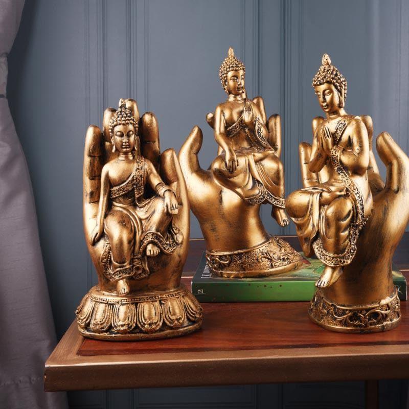 Buy Buddha Figurine Showpiece - Set Of Three Showpieces from Vaaree