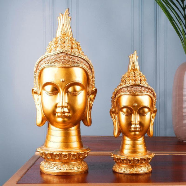 Showpieces - Buddha Head Showpiece (Big) - Set Of Two