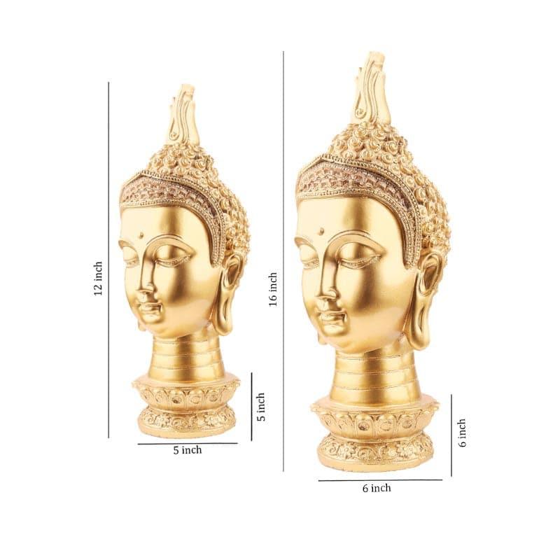 Showpieces - Buddha Head Showpiece (Big) - Set Of Two