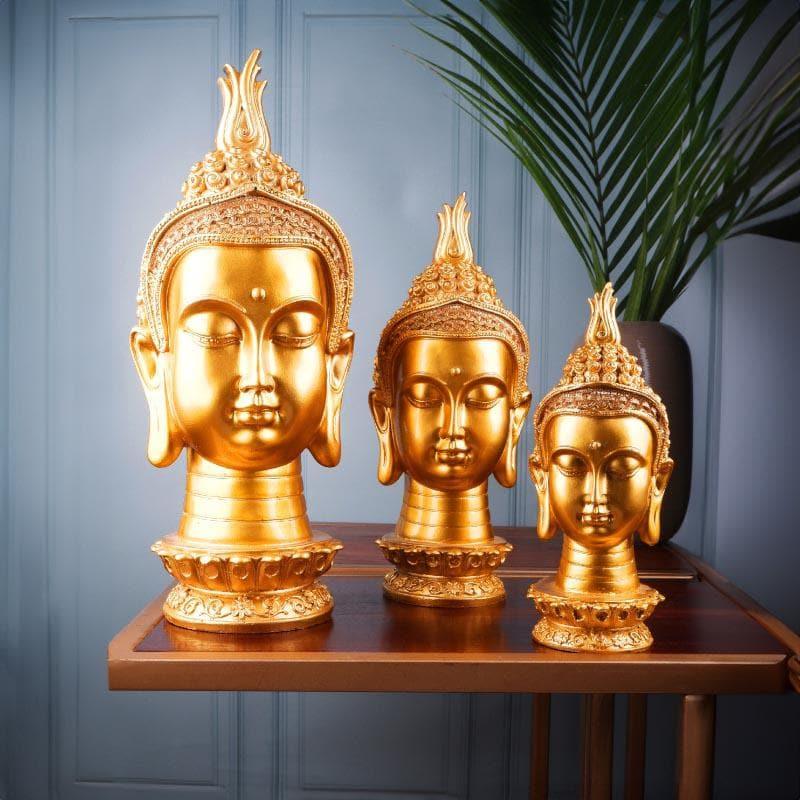 Buy Buddha Head Showpiece - Set Of Three Showpieces from Vaaree