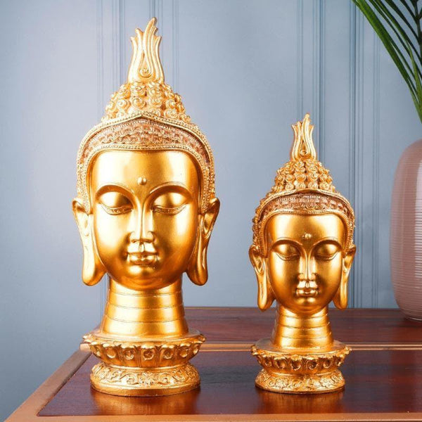 Showpieces - Buddha Head Showpiece (Small) - Set Of Two