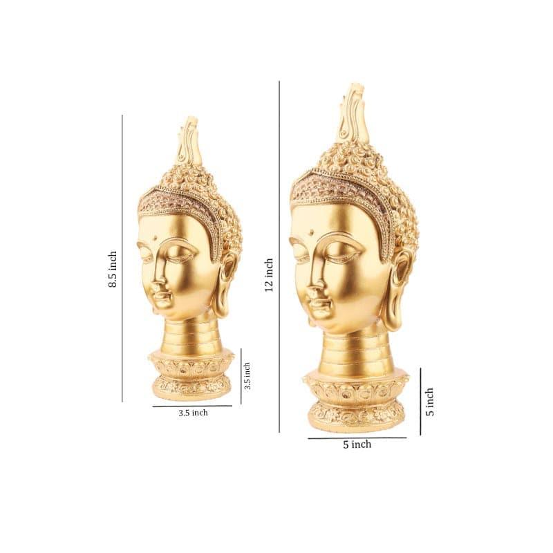 Showpieces - Buddha Head Showpiece (Small) - Set Of Two