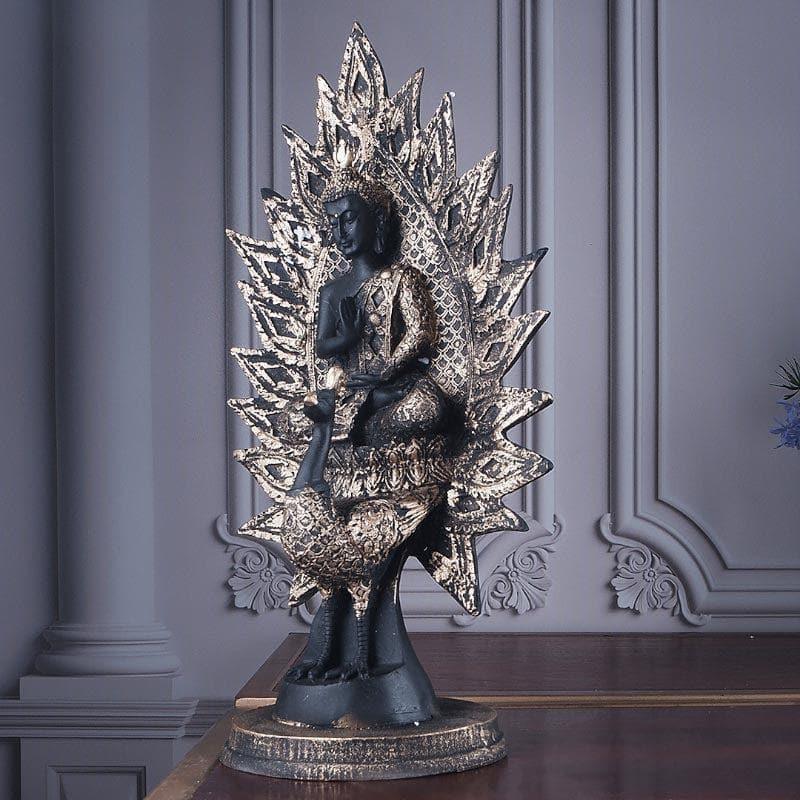 Showpieces - Buddha On Peacock Showpiece