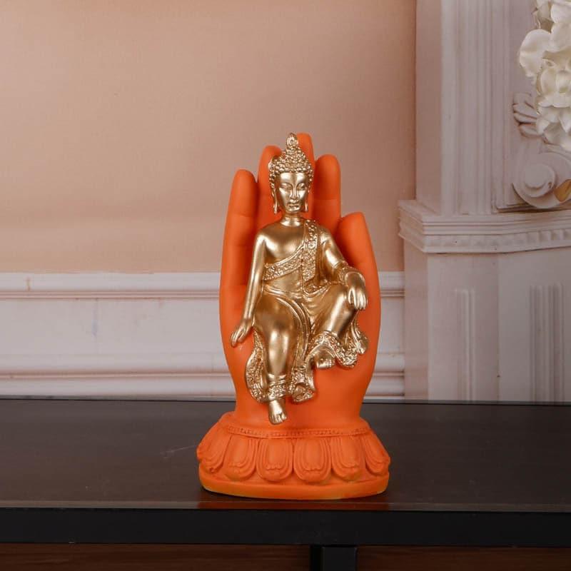 Buy Buddha's Blessing Showpiece - Orange Showpieces from Vaaree