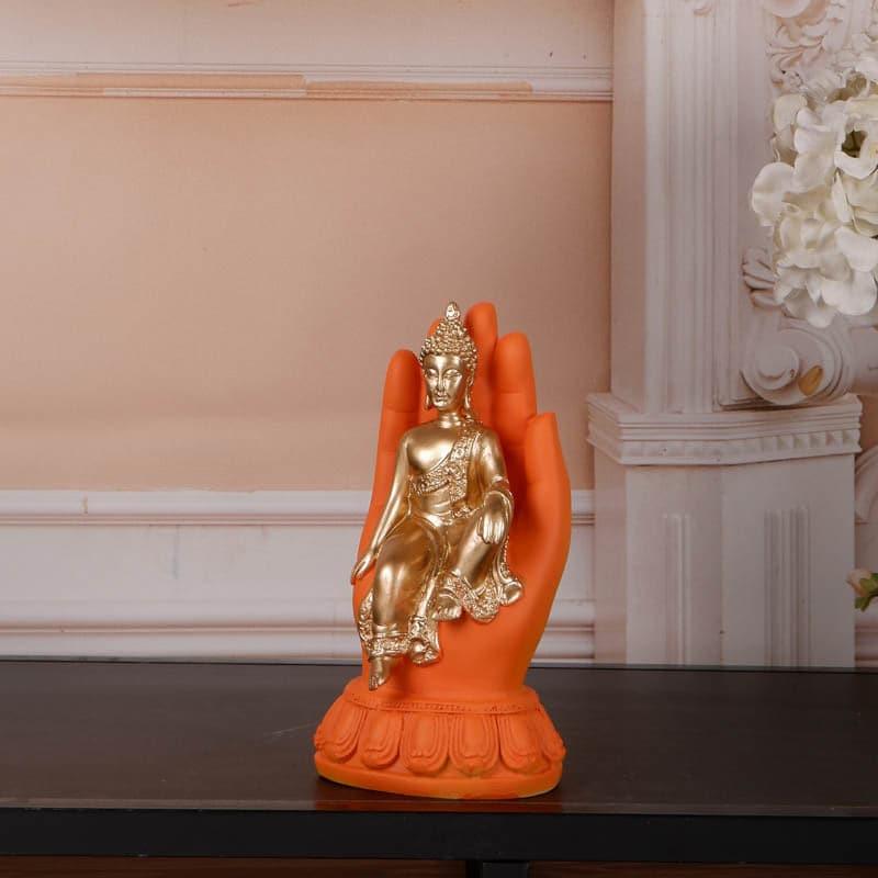 Buy Buddha's Blessing Showpiece - Orange Showpieces from Vaaree