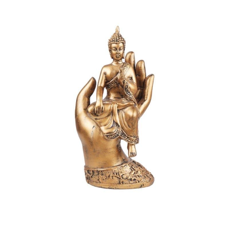 Buy Buddha Sitting On Palm II Showpieces from Vaaree