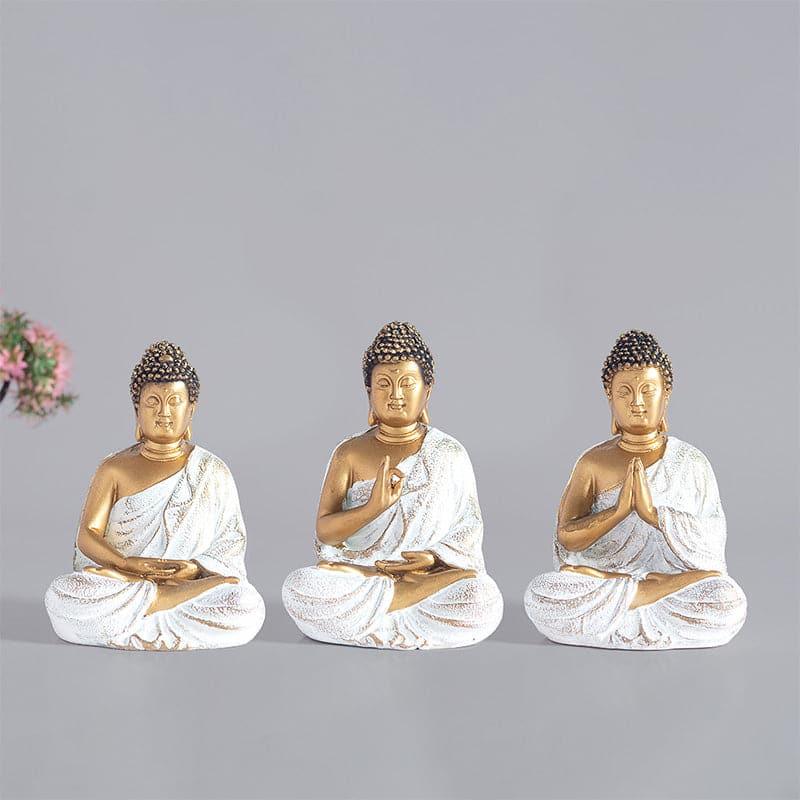 Showpieces - Buddha Tranquil Prayer Showpiece - Set Of Three