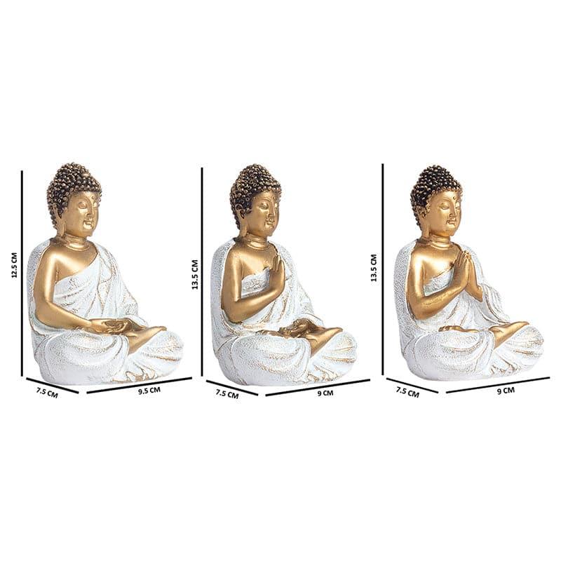 Buy Buddha Tranquil Prayer Showpiece - Set Of Three Showpiece from Vaaree