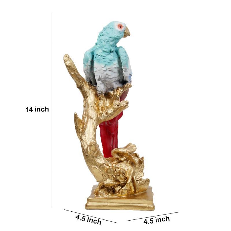 Buy Budgie Parrot Whimsy Showpiece - Blue & Red Showpieces from Vaaree