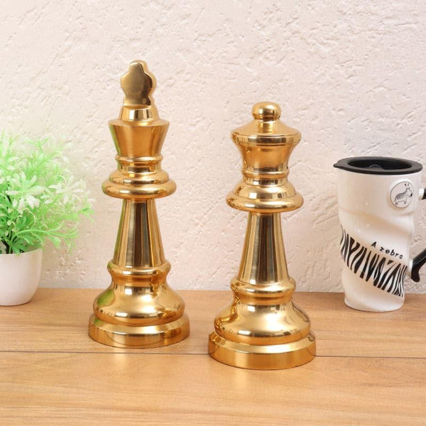Showpieces - Chess Charm King Showpiece (Gold) - Set Of Two