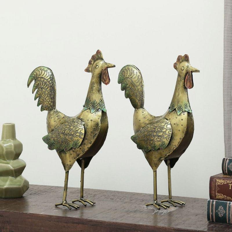 Buy Cockerel Whimsy Showpiece - Set Of Two Showpieces from Vaaree