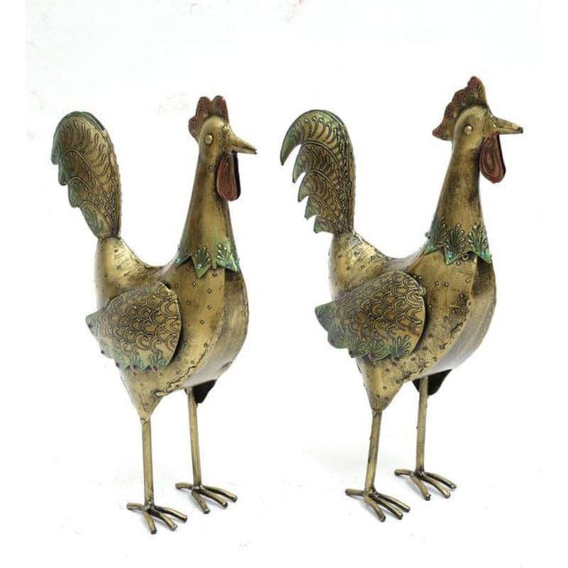 Buy Cockerel Whimsy Showpiece - Set Of Two Showpieces from Vaaree