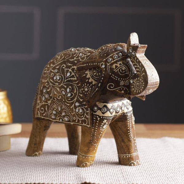 Buy Showpieces - Decorative Wooden Elephant Showpiece at Vaaree online