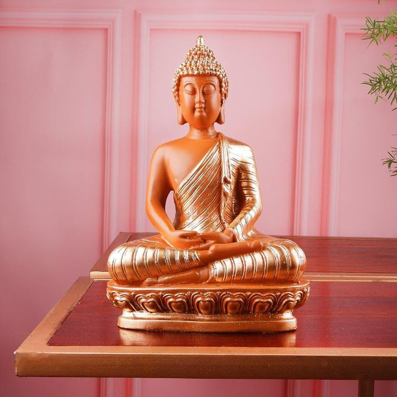 Buy Dhyanmudra Buddha Showpiece - Gold Showpieces from Vaaree