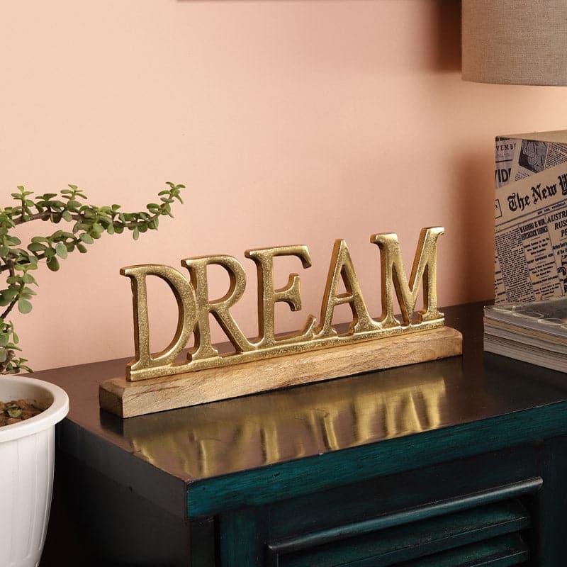 Buy Dream Deal Typography Showpiece - Gold Showpiece from Vaaree