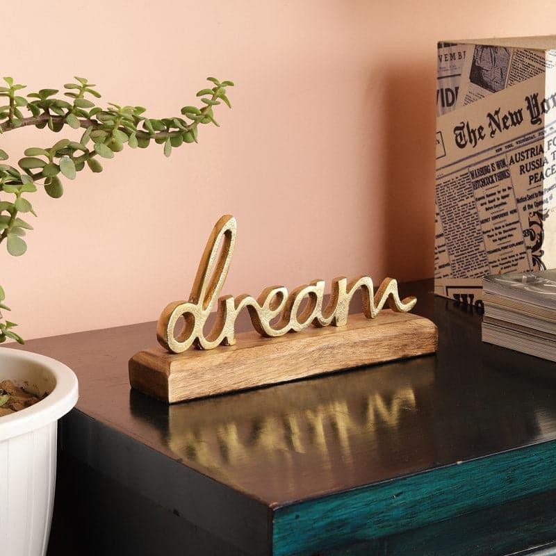 Buy Dream Delve Typography Showpiece - Gold Showpieces from Vaaree