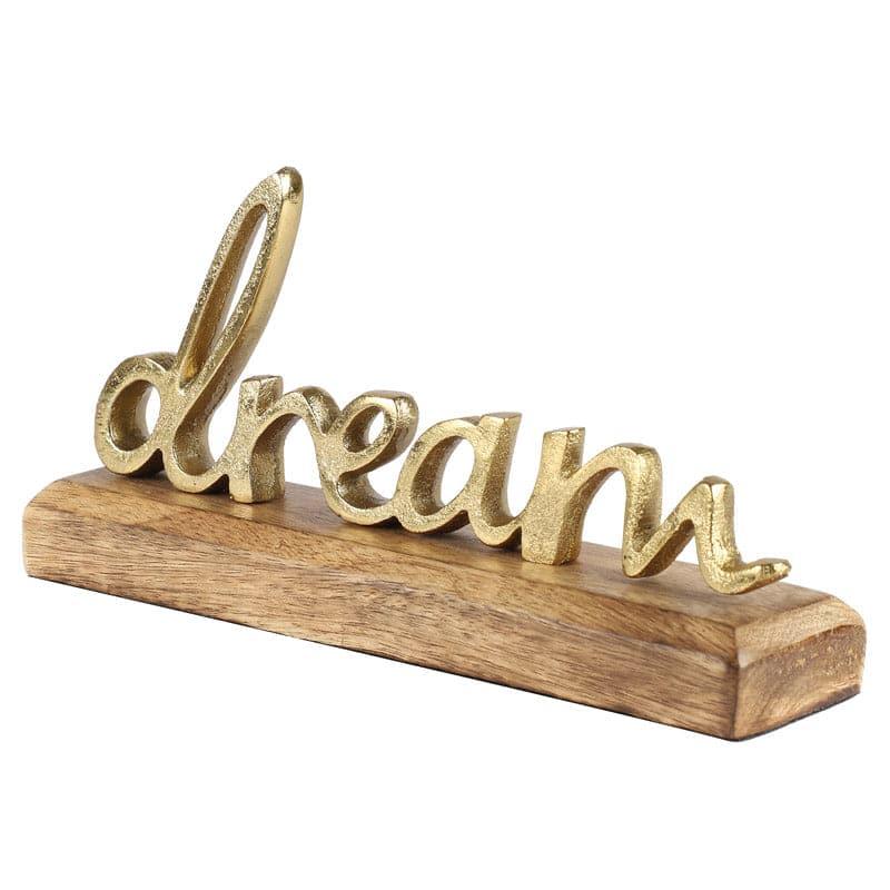 Buy Dream Delve Typography Showpiece - Gold Showpieces from Vaaree