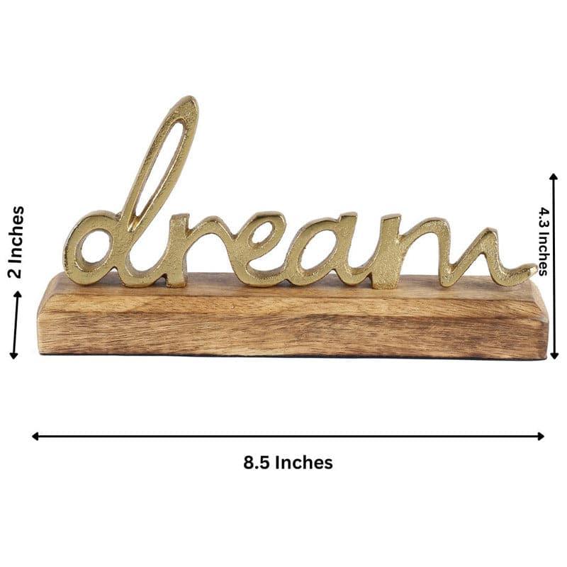 Buy Dream Delve Typography Showpiece - Gold Showpieces from Vaaree