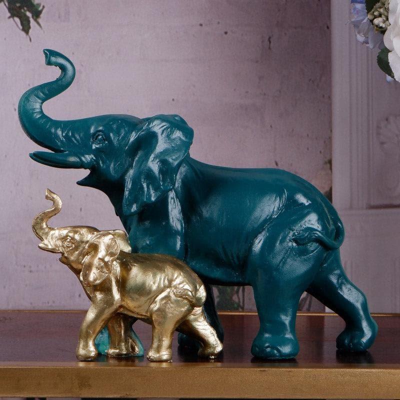 Showpieces - Ellie & Kids Elephant Showpiece - Green & Gold