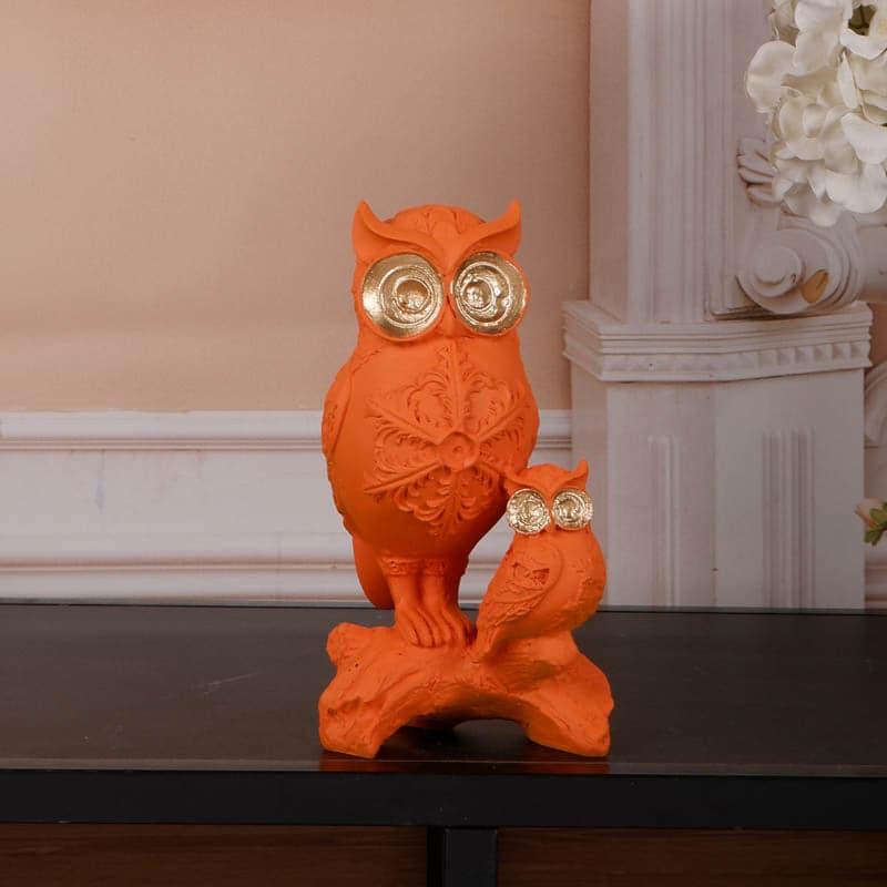 Buy Ethereal Owl Showpiece - Orange Showpieces from Vaaree