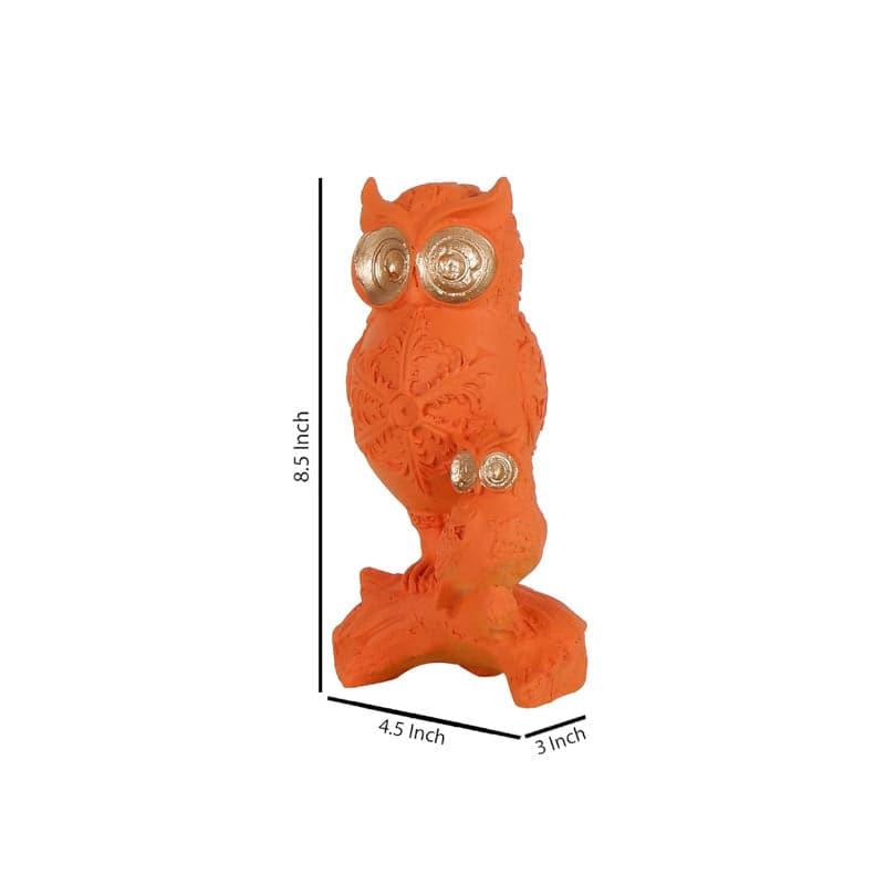 Buy Ethereal Owl Showpiece - Orange Showpieces from Vaaree