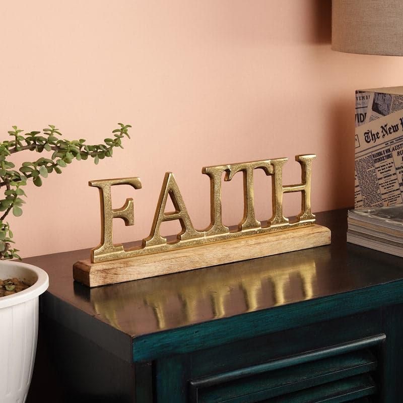 Buy Faith Foster Typography Showpiece - Gold Showpieces from Vaaree