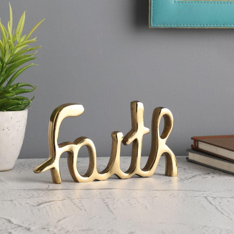 Buy Faith Typography Showpiece - Gold Showpieces from Vaaree