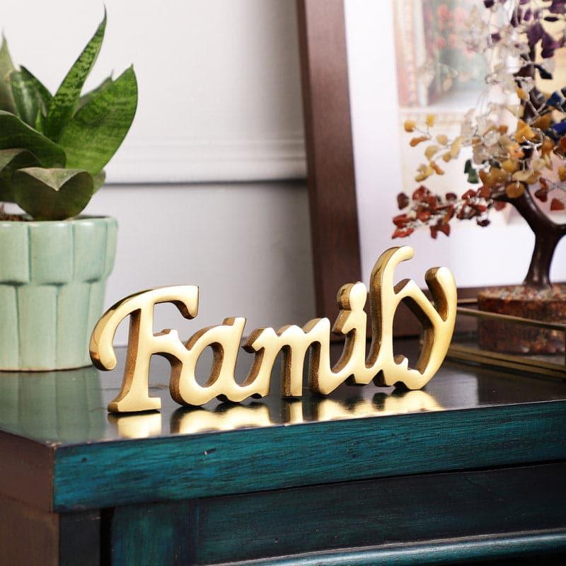 Buy Family Forever Typography Showpiece - Gold Showpieces from Vaaree