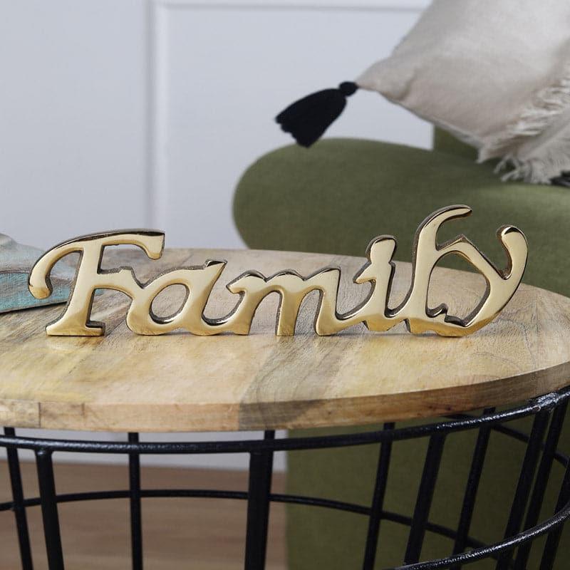 Buy Family Forever Typography Showpiece - Gold Showpieces from Vaaree