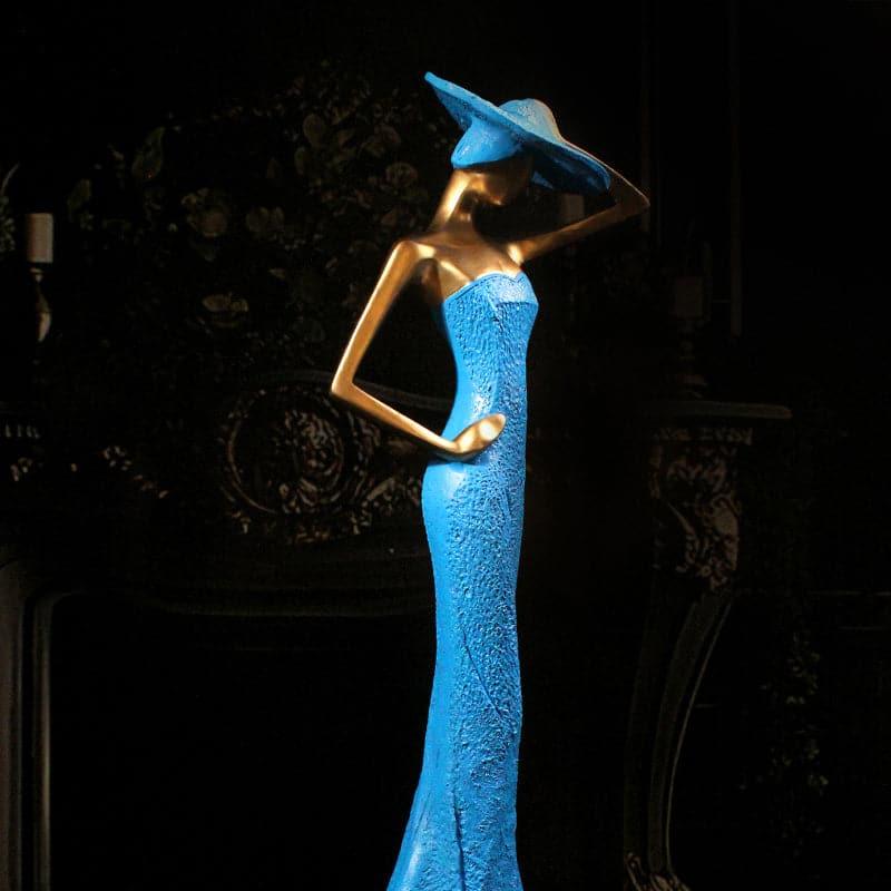 Showpieces - Feminine Figurine Showpiece (Blue) - Set Of Two