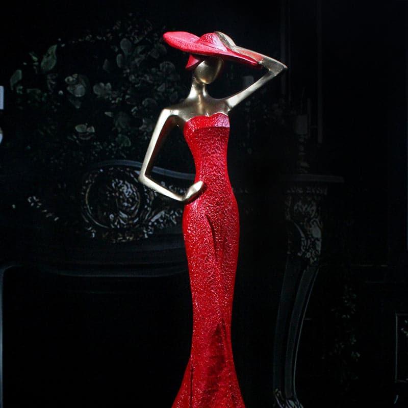 Showpieces - Feminine Figurine Showpiece (Red) - Set Of Two