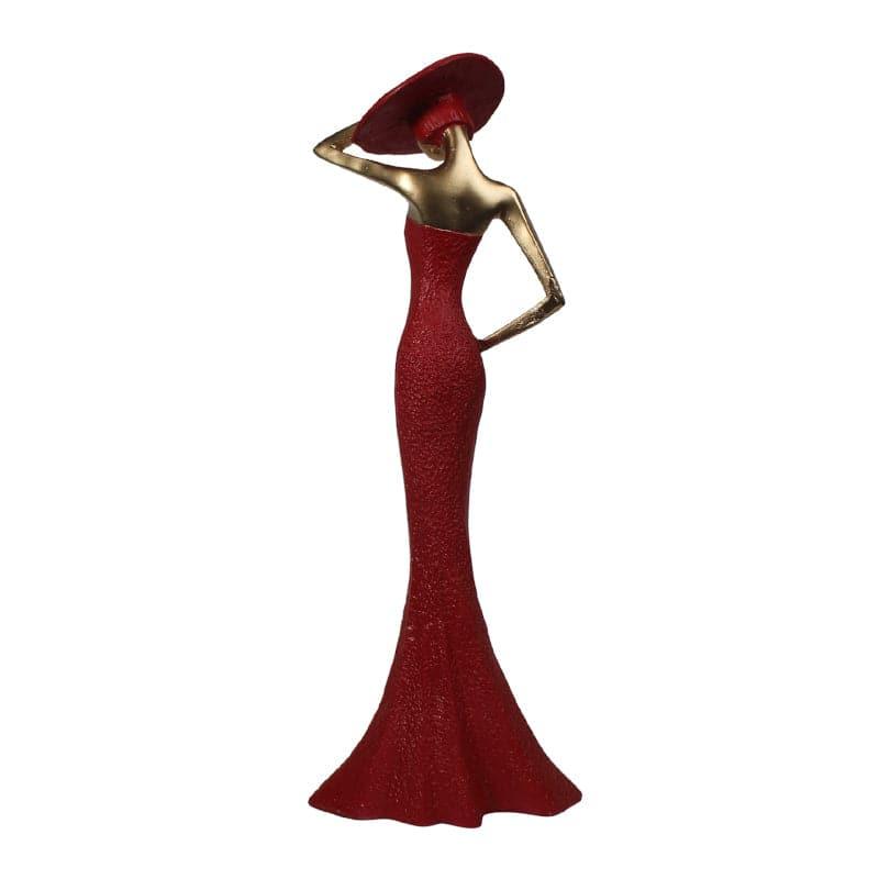 Buy Feminine Figurine Showpiece (Red) - Set Of Two Showpieces from Vaaree