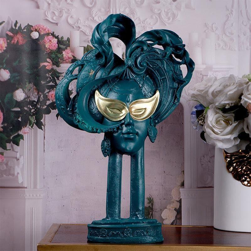 Buy Femme Masquerade Showpiece - Teal Showpieces from Vaaree