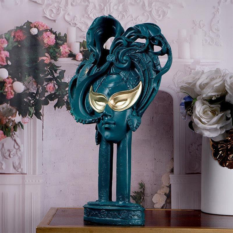 Buy Femme Masquerade Showpiece - Teal Showpieces from Vaaree